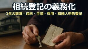 古い家の鍵と折りたたんだ書類を手にした年配の女性の手元